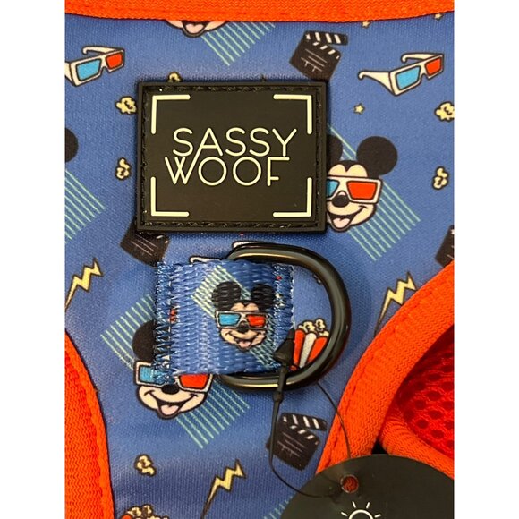 Disney Sassy Woof Adjustable Dog Harness Mickey Mouse Blue Red Stars Sz M NWT - Picture 2 of 6